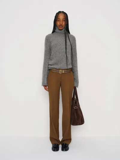 Reformation Claire Ultra Low Rise Pant In Brown