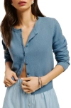 Reformation Clara Cashmere Crew Cardigan In Bluebell