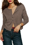 Reformation Clara Cashmere Crew Cardigan In Cocoa