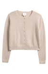 Reformation Clara Cashmere Crew Cardigan In Wheat