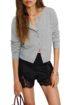 Reformation Clara Cashmere & Wool Crew Cardigan In Gray