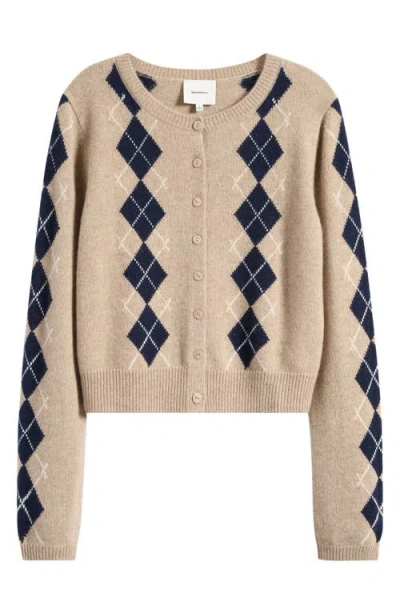 Reformation Clara Cashmere & Wool Crew Cardigan In Neutral