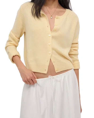 Reformation Clara Cashmere Cardigan In Yellow