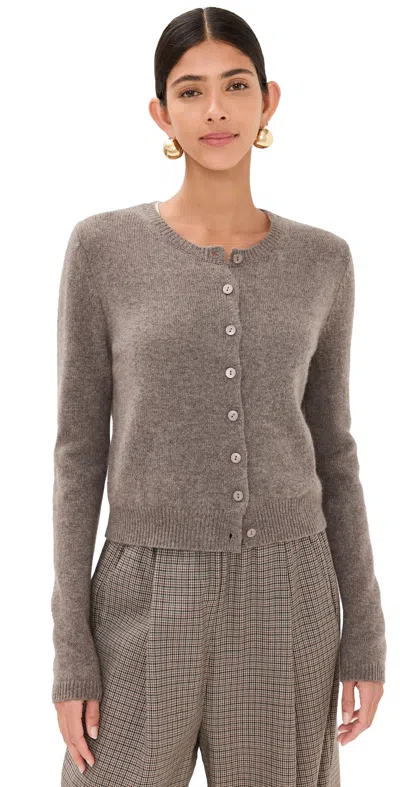 Reformation Clara Cashmere Crew Cardigan Cocoa