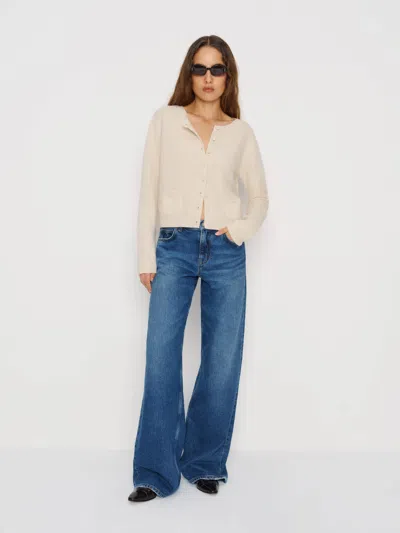 Reformation Clara Cashmere Crew Cardigan Ivory Xs In White