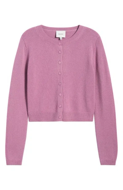 Reformation Clara Cashmere Crew Cardigan In Purple