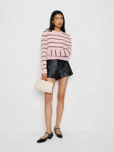 Reformation Clara Cashmere Crew Cardigan In Multi