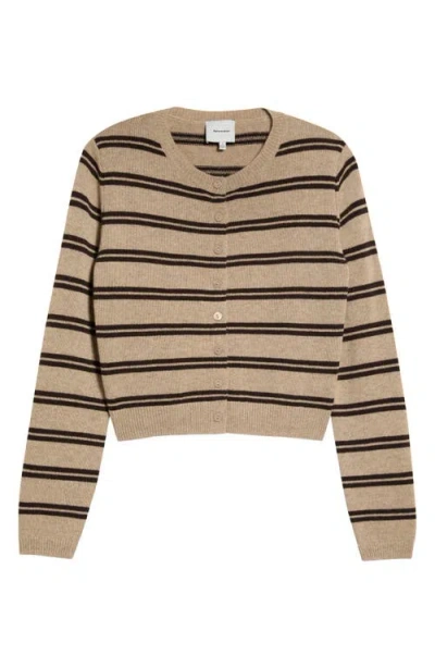 Reformation Clara Cashmere Crew Cardigan In Transparent