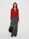 Reformation Clara Crew Cardigan In Red