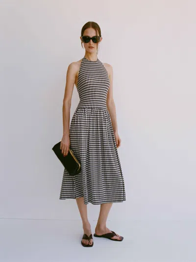 Reformation Clara Knit Dress Black Small In Multi