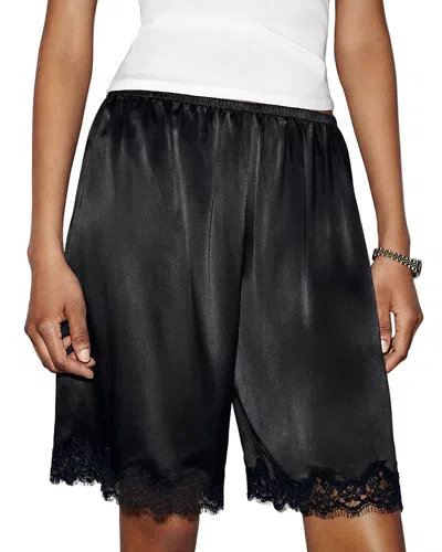 Reformation Clara Silk Bermuda Shorts In Black