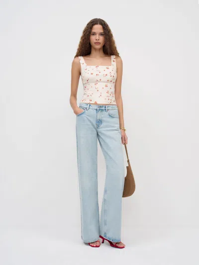 Reformation Top En Lin Clarence Ivoire 34 In Multi