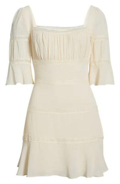 Reformation Claribel Lace Inset Bell Sleeve Minidress In Multi