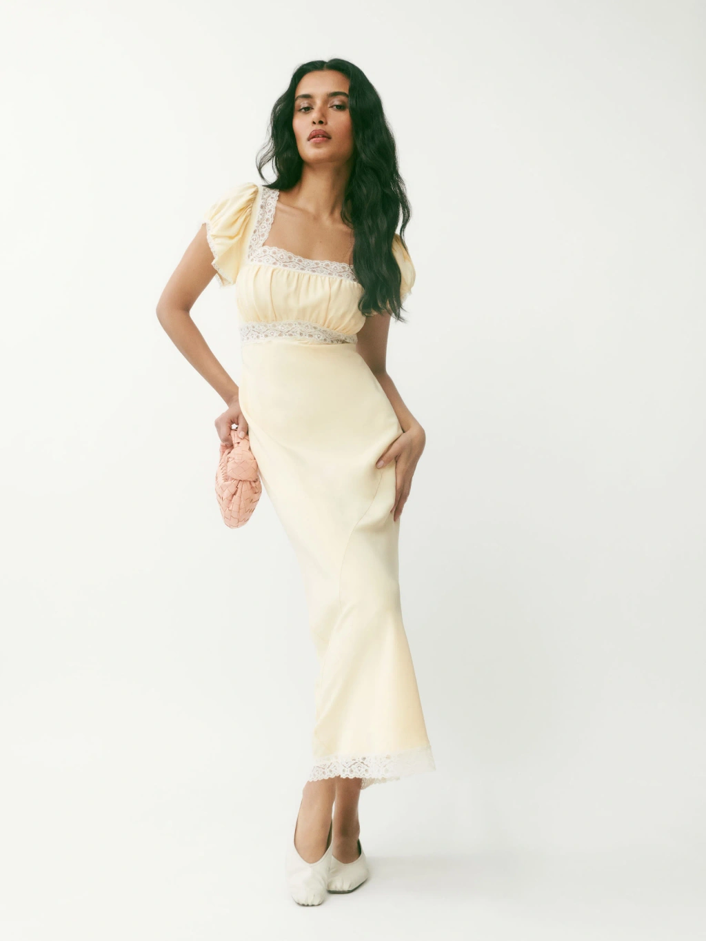 white christmas dresses Reformation Size 2 Cream Floral Dress – Chic Consignment LLC main image 0