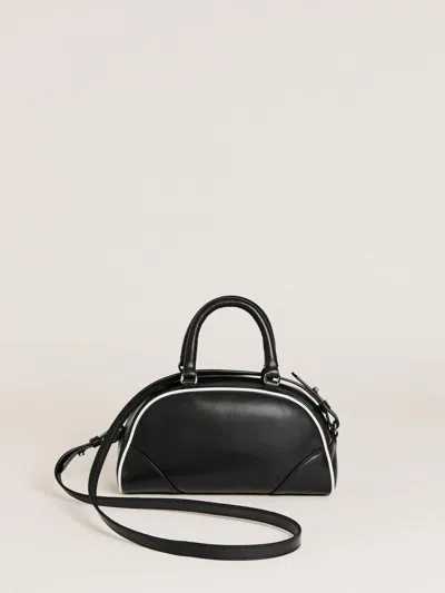 Reformation Claudia Mini Bag In Black / White Leather