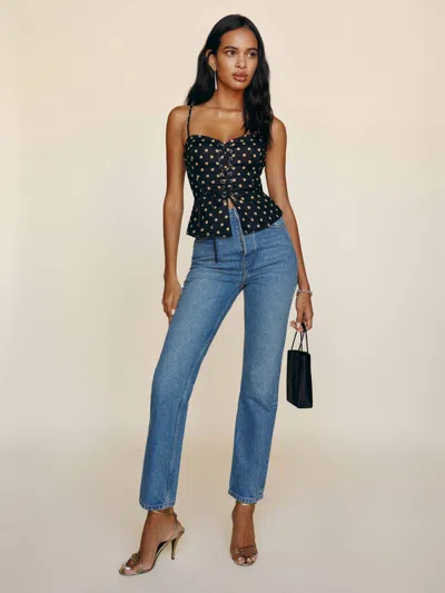 Reformation Clayten Linen Top In Black