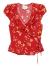 Reformation Clemence Blouse In Red