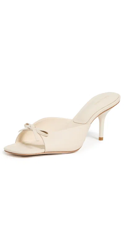 Reformation Clementine Heeled Mule Sandals Almond Leather