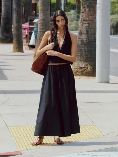 Reformation Cleo Skirt Black Lattice Xs In Blue