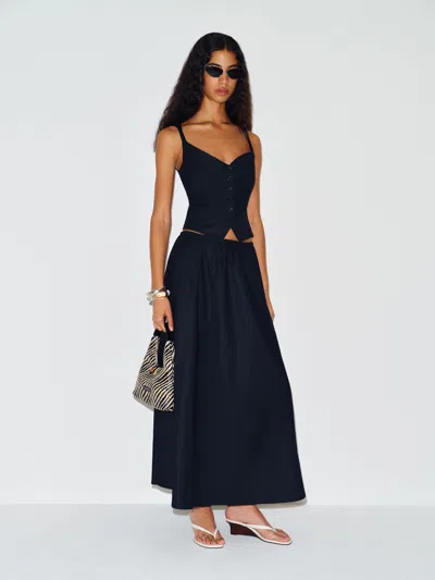 Reformation Cleo Skirt Blue Xs In Black