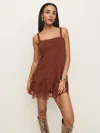 Reformation Cleodora Dress In Fig Jam
