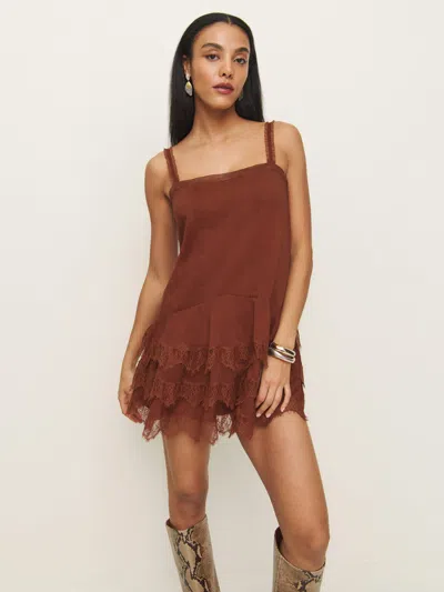 Reformation Cleodora Dress In Fig Jam