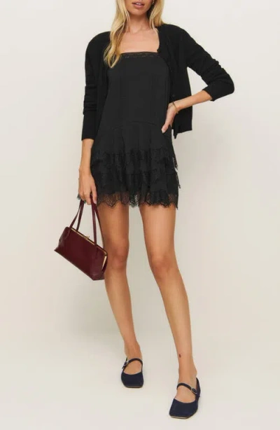 REFORMATION REFORMATION CLEODORA LACE TRIM MINIDRESS