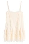 Reformation Cleodora Lace Trim Minidress In Cream