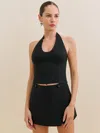 Reformation Jupe-short En Lin Clover In Noir