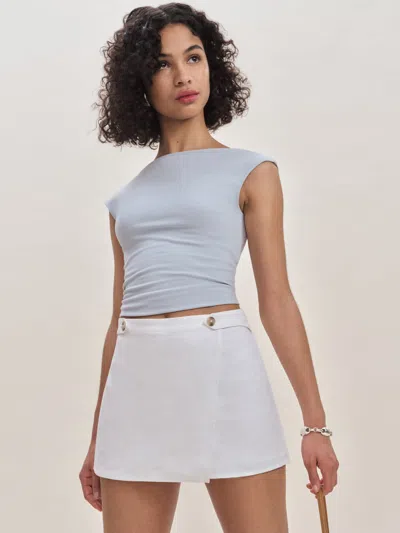 Reformation Clover Linen Skort In White