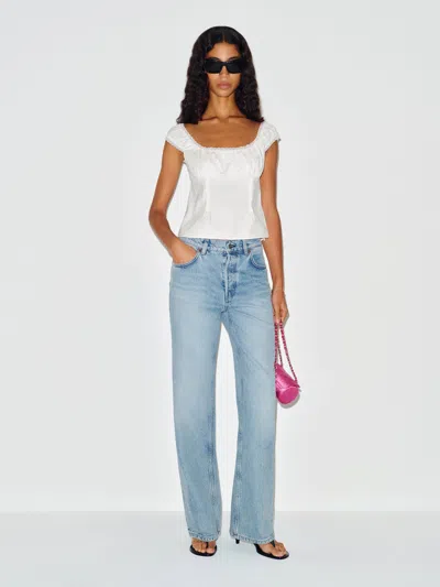 Reformation Clyde Low Rise Baggy Jean Blue Denim 34