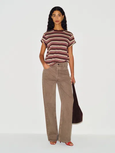 Reformation Clyde Low Rise Baggy Jean Brown Denim 34