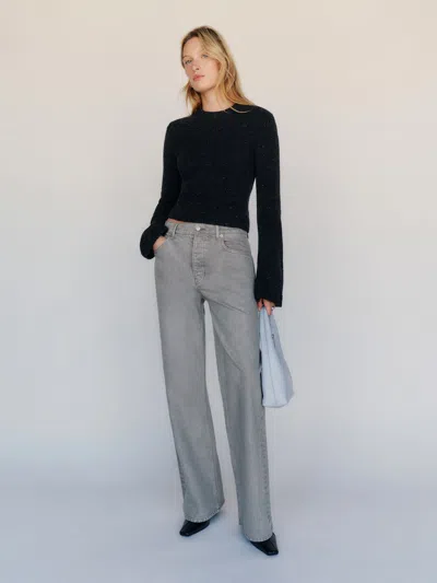 Reformation Clyde Low Rise Baggy Jean Grey Denim 23 In Gray