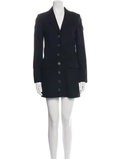 Pre-owned Reformation Coat In Black/blue