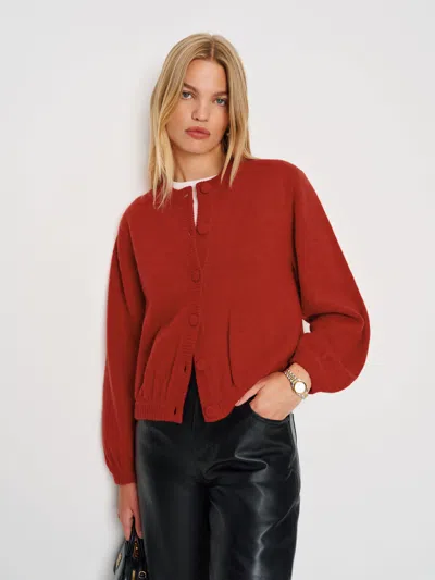 Reformation Cobel Regenerative Wool Cardigan In Red
