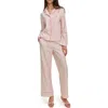 Reformation Coco Contrast Piping Stretch Organic Cotton Pajamas In Pink