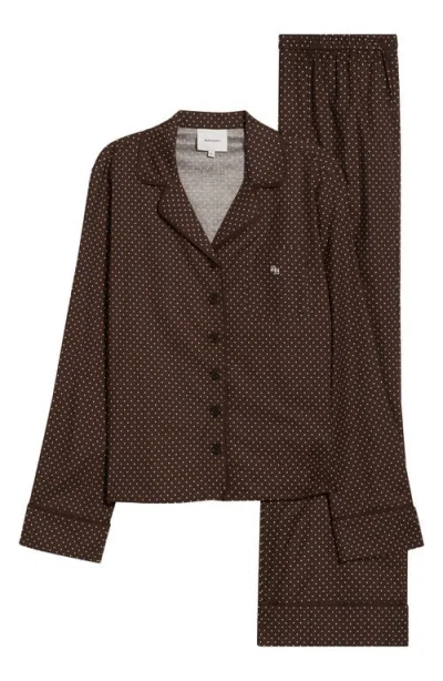 Reformation Coco Long Sleeve Pajamas In Brown