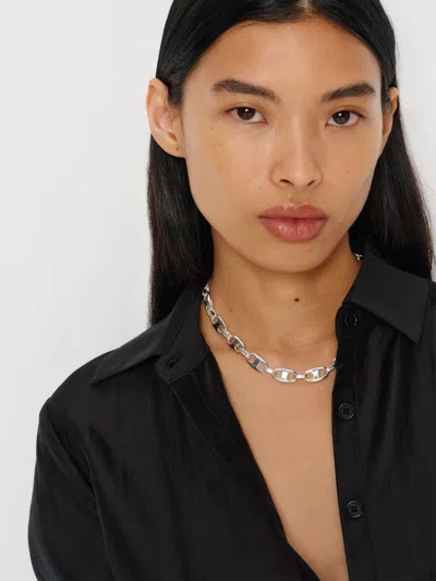 Reformation Coco Mariner Chain Silver 16" In Metallic