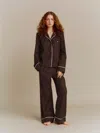 Reformation Coco Pajama Set In Brown