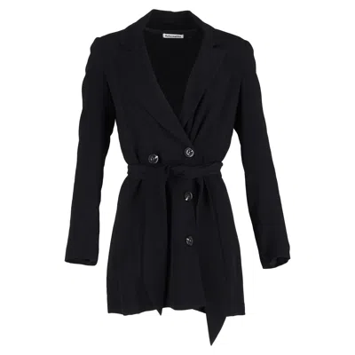 Reformation Cole Double-breasted Woven Mini Dress In Black Viscose