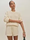 Reformation Collie Cotton Shorts In Ivoire