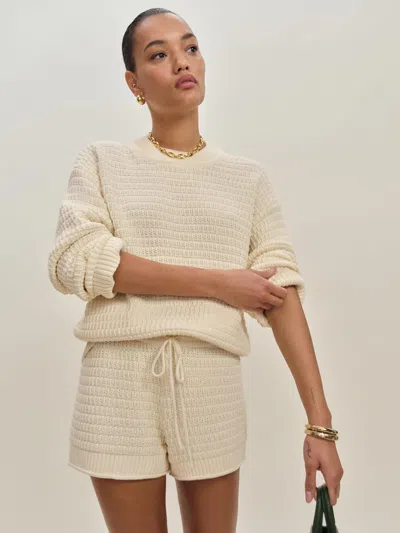 Reformation Collie Cotton Shorts In Ivoire