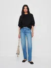 Reformation Collie Oversized Cotton Crew In Black