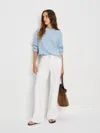Reformation Collie Oversized Cotton Crew In Blue