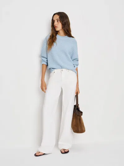 Reformation Collie Oversized Cotton Crew In Blue
