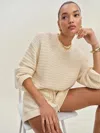 Reformation Collie Oversized Cotton Crew In Ivoire
