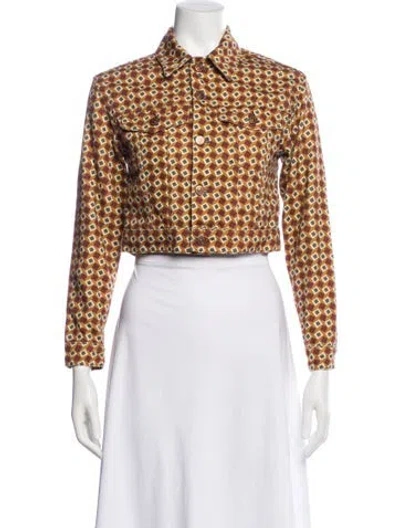 Pre-owned Reformation Colorblock Pattern Jacket In Multi