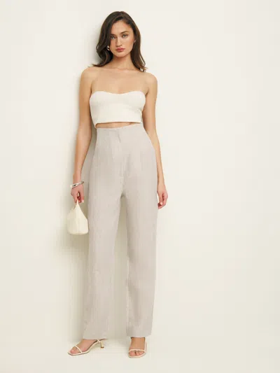 Reformation Colton Linen Pant In Oatmeal