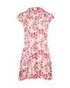 Reformation Comic Print Mini Dress In Cream Viscose In White