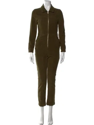 Pre-owned Reformation Corduroy Jumpsuit In Green